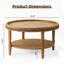 Table basse ronde avec tablette de rangement Boho