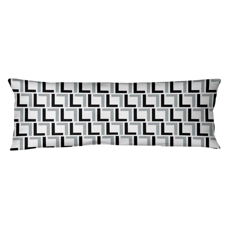 Polyester Medium Pillow, Polyester, White/Black/Silver