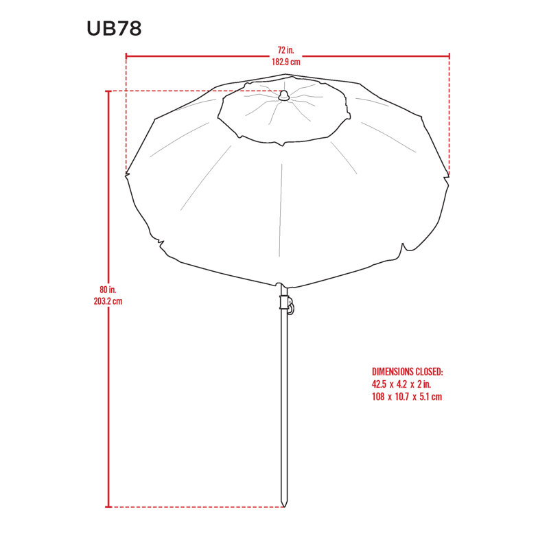 Parasol inclinable 6 '