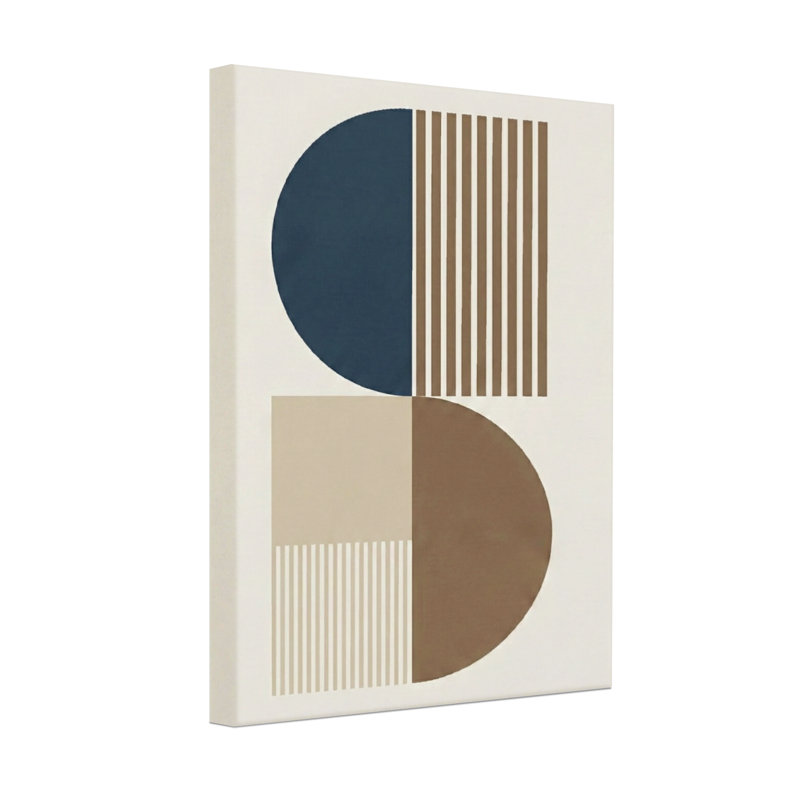 Motif abstrait de formes et de rayures géométriques, H 18 po x l 12 po