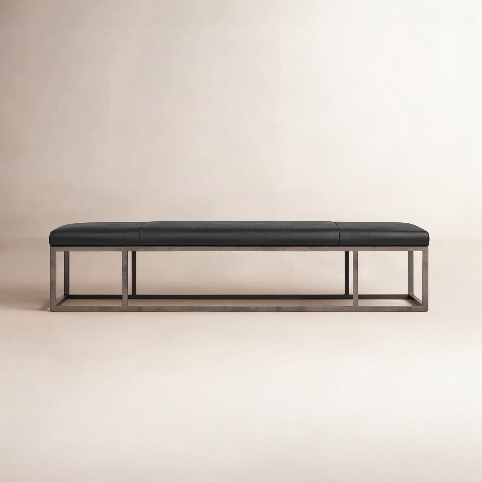 Roux 72" Genuine Leather Dining Bench, Rider Black
