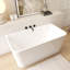 Baignoire de trempage autoportante en acrylique blanche autoportante de 55 po