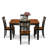 Two Tone Buttermilk And Cherry Solid Wood Rectangular Dining Table Set With Self Storage Extendable Leaf