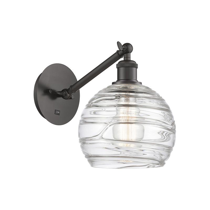 Applique murale 1 lumière 8 po Shauna Deco Swirl, Ampoule non incluse, Bronze huilé