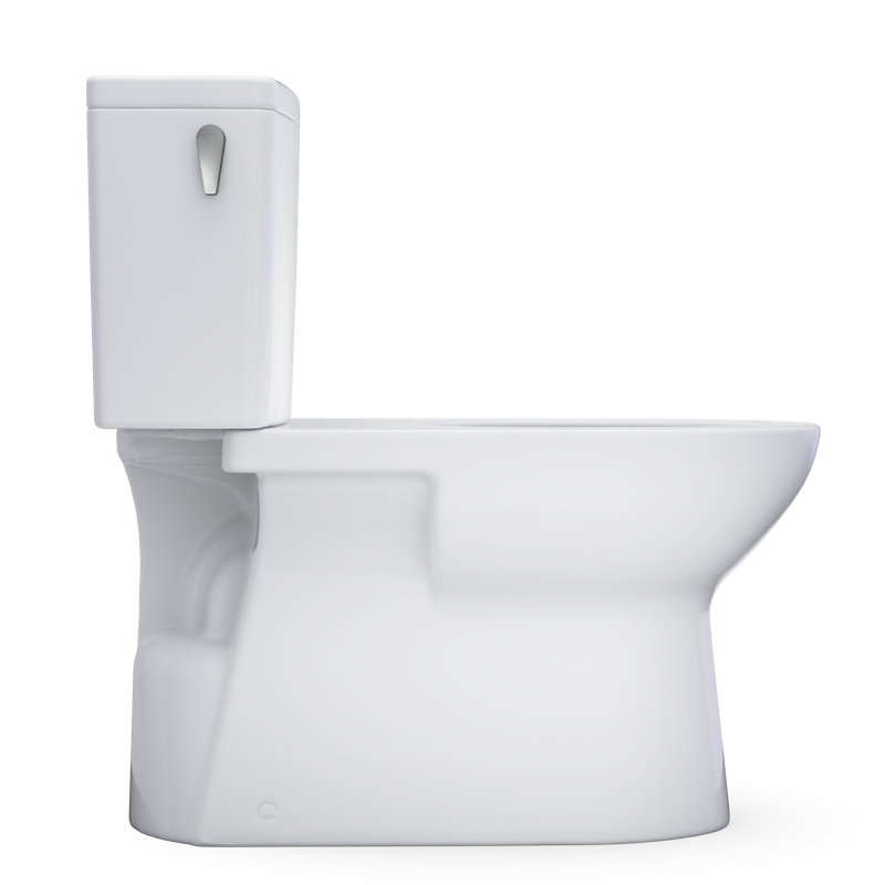 TOTO Glaston Two-Piece Elongated 1.28 GPF Universal Height Toilet with CEFIONTECT, Cotton White - CST472CEFG#01, Left