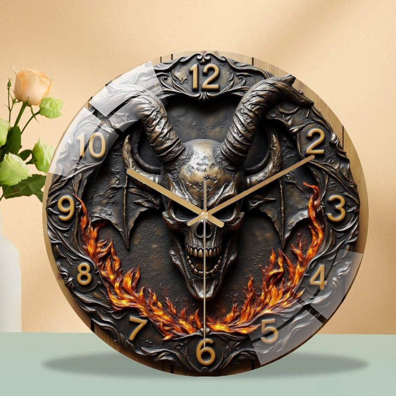 Horloge murale Demon Skull