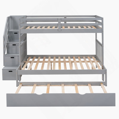 Lit mezzanine avec lit gigogne en bois