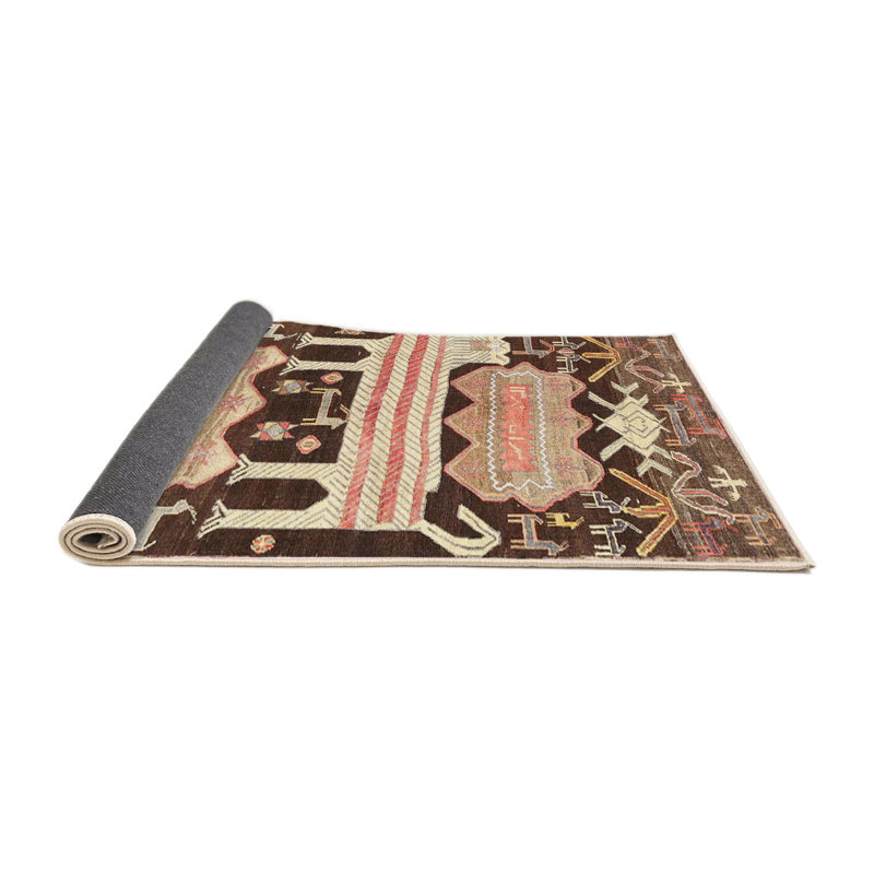 Tapis traditionnel brun clair, Rond 3 pi