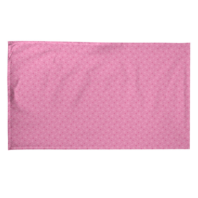 Serviette de thé hexagonale à treillis alternable Mcguigan, Rose / blanc, Sergé de coton