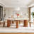 Danford Oval Stone Dining Table with Solid Wood Legs