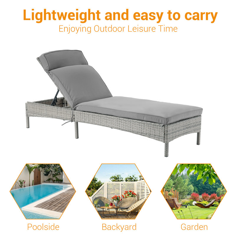Fauteuil inclinable réglable pour l'extérieur, Gris