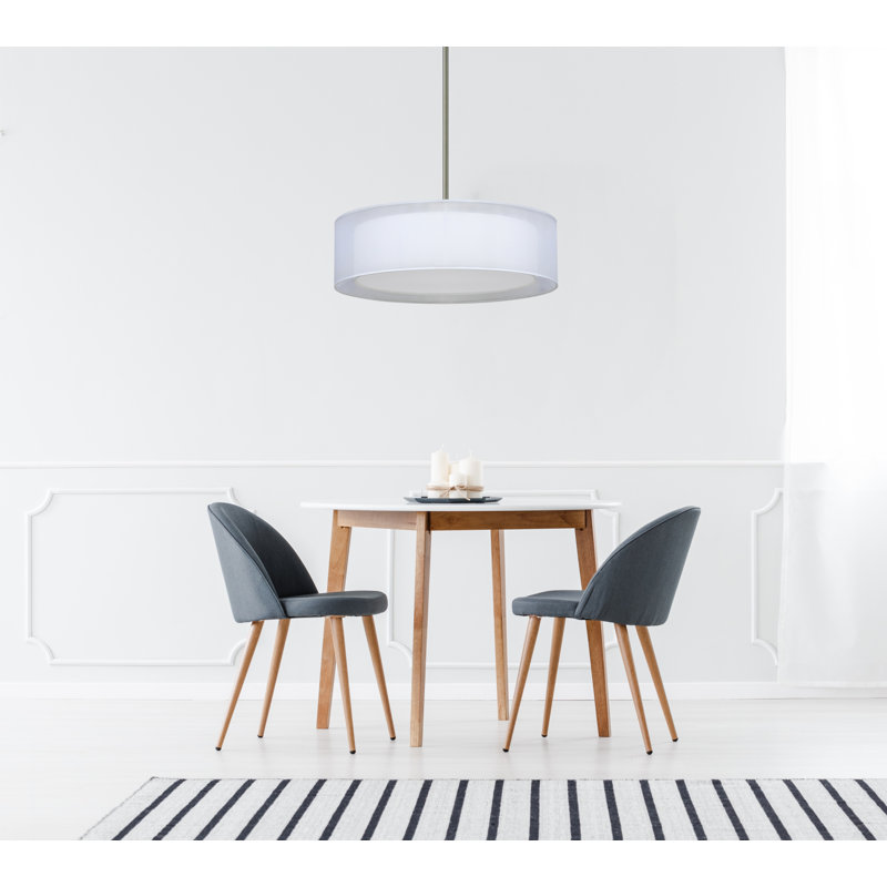 Plafonnier à abat-jour tambour Vincenza, Acier Inoxydable, 4, Blanc