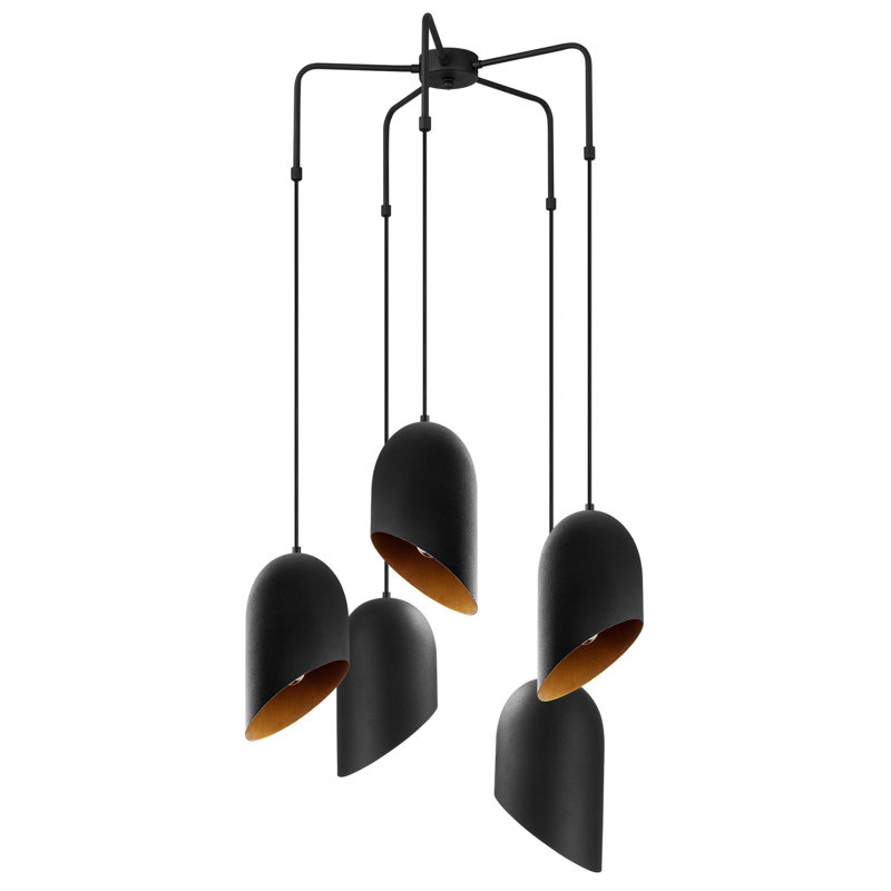 Finbar 5 - Light Black/Golden Cylinder Pendant