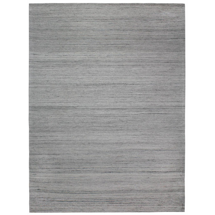 Rudra Geometric Area Rug in Light Gray/Black
