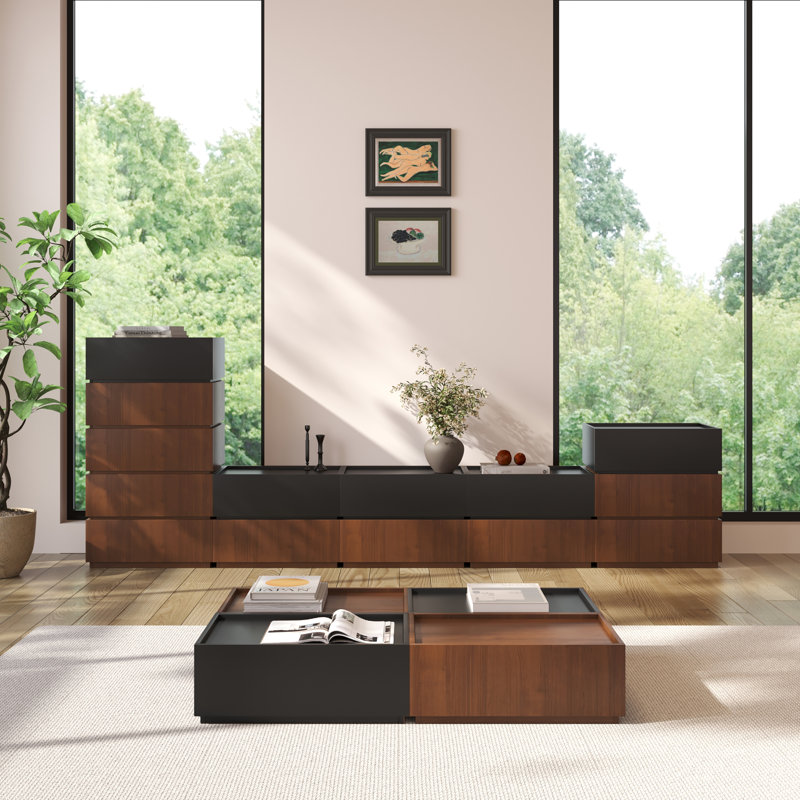 Table basse Heckman, Brun / Noir