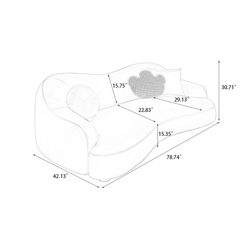 Coussin de canapé blanc standard en cuir véritable, H 30,71 po x l 78,74 po x P 42,13 po 