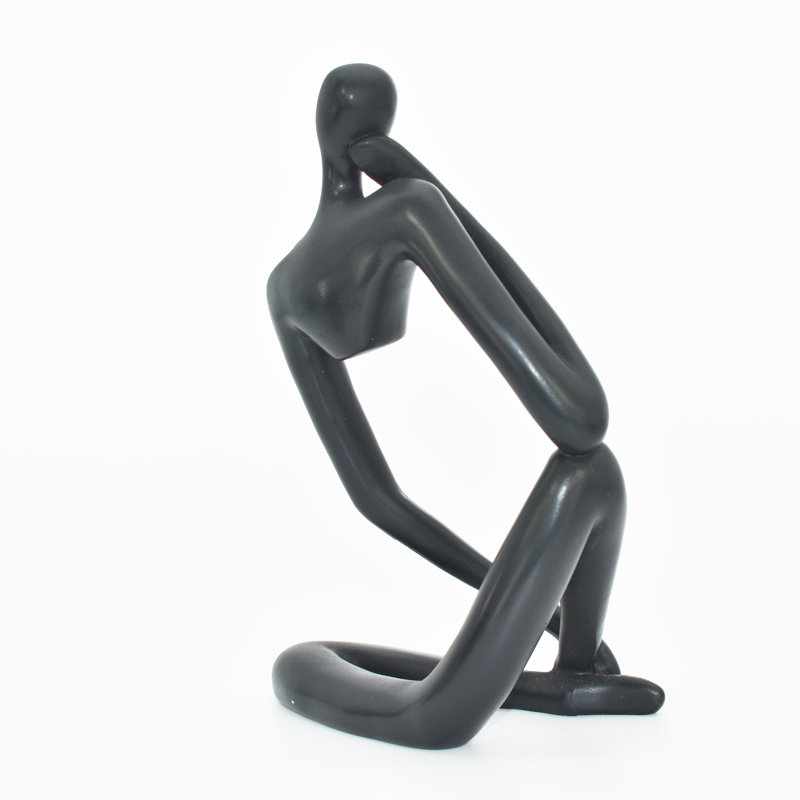 Adam & Friends Home Decor Thinking Man Sculpture | 1-Piece, Black