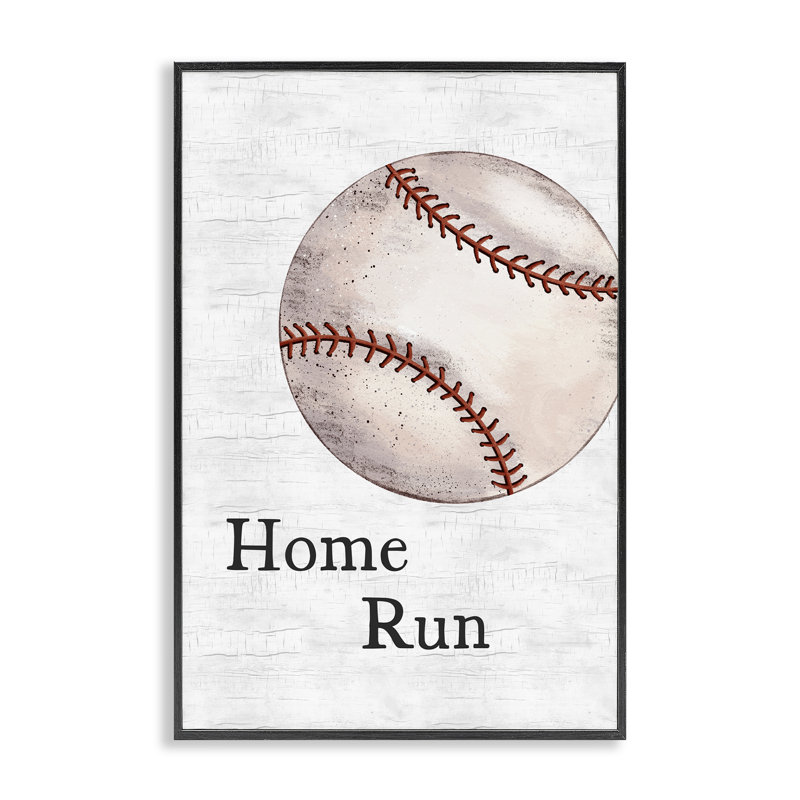 Home Run Baseball, estampe numérique par JJ Design House LLC, Giclée encadrée noir minuit, H 30 po x l 20 po