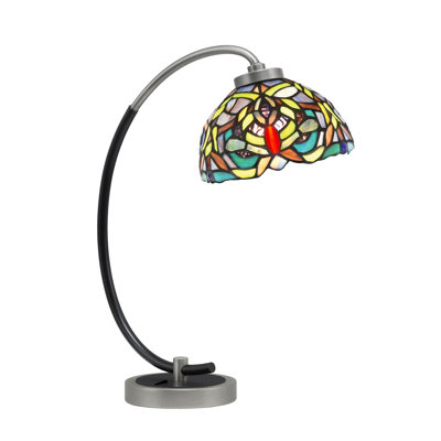 Desk Lamp Shown In Graphite & Matte Black Finish With 7" Glass