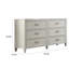 Grande commode Roly avec 6 tiroirs, poignées suspendues en chrome, bois gris