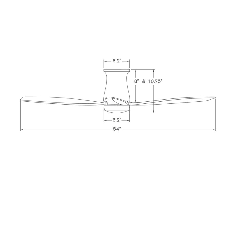 Arbor Flush Mount Ceiling Fan, Whitewash, Wall Control, Dark Bronze