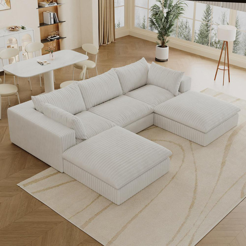 118.2" Cloud Sofa, White