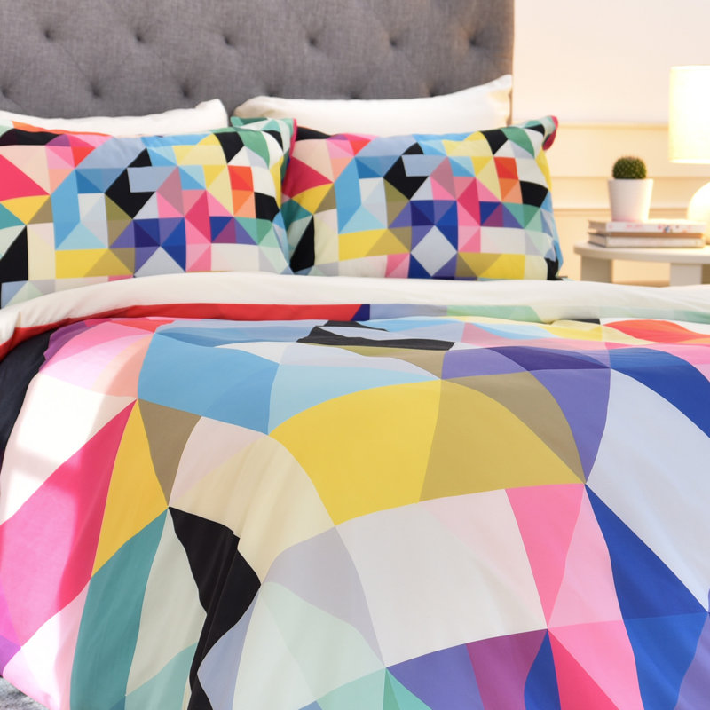 Housse de couette Three of the Possessed, Simple/Simple TG, Bleu / jaune / rose