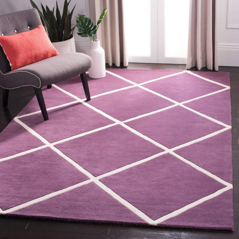 Teresita Hand Tufted Wool Geometric Rug, Rectangle 6' x 9'
