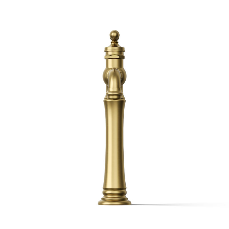 Artifacts Gentleman's Single Hole Bathroom Faucet with Drain Assemby, Vibrant Brushed Moderne Brass