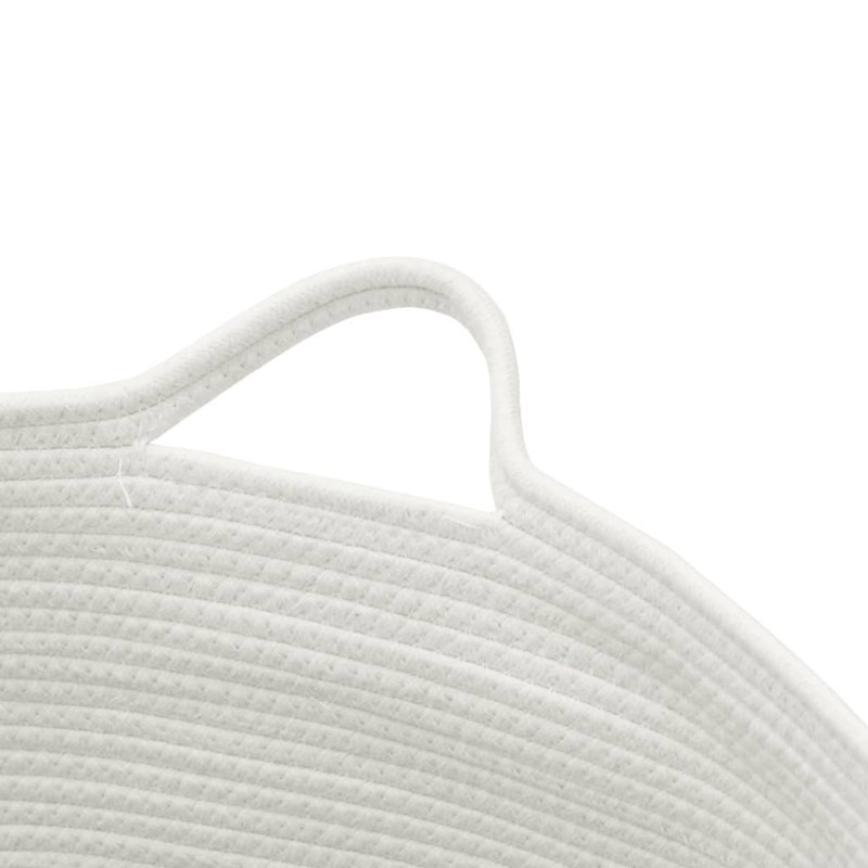 Laundry Basket with Handles, Beige/White