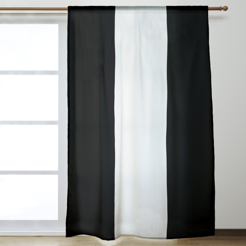 Room Darkening Curtain Single Panel, Pittsburgh Baseball Black/White/Black