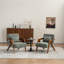 Fauteuil d'appoint rembourré en bois massif avec coussin supplémentaire Juriana-601650466