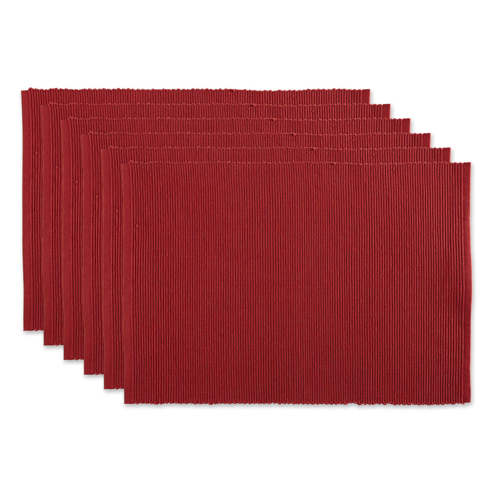 Pumpkin Spice 6 Piece Cotton Placemat Set, Red