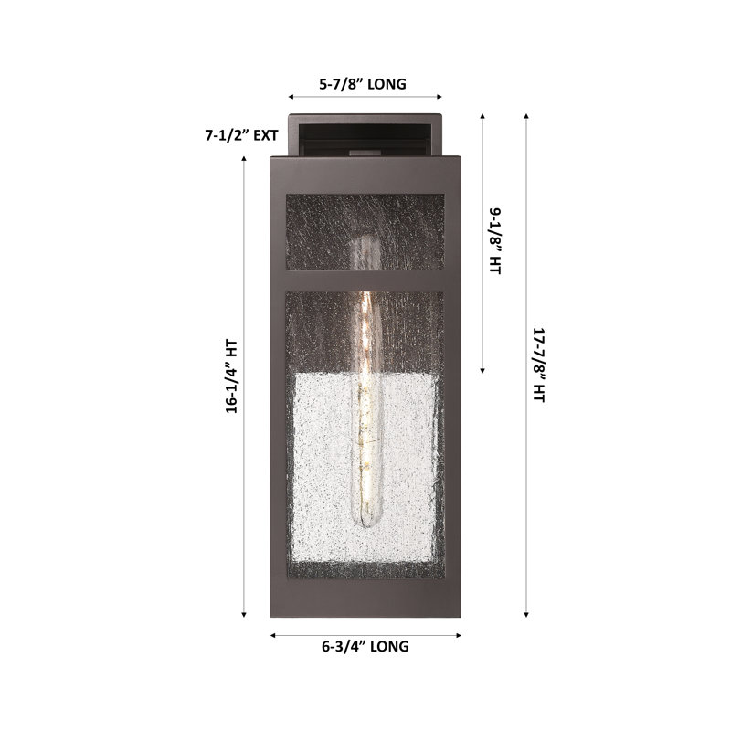 Applique murale d'extérieur de style côtier en bronze à 1 lumière Ridgeway 8 "avec verre transparent rayé Ridgeway, Bronze
