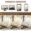 Velours blanc beige pour la maison et le bureau, combiner avec des canapés simple, 2 places, 3 places, rembourrage haute densité confortable, cadre stable, rebond d'assemblage rapide, structure, rapide-131102796