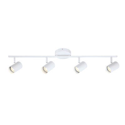 Flsnt 4-light Led Track Lighting Ceiling Fixture, Adjustable Track Lights For, Kitchen, Rotatable Heads, Modern Multi-directional Ceiling Spotlight, 24w, 3000k.
