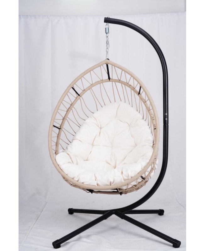Fauteuil suspendu Quin pour l'extérieur avec support et coussin Quin, Blanc