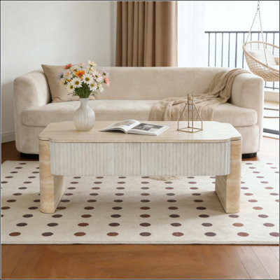 Lift Top Coffee Table, Modern Extendable Wooden Desk With Hidden Storage