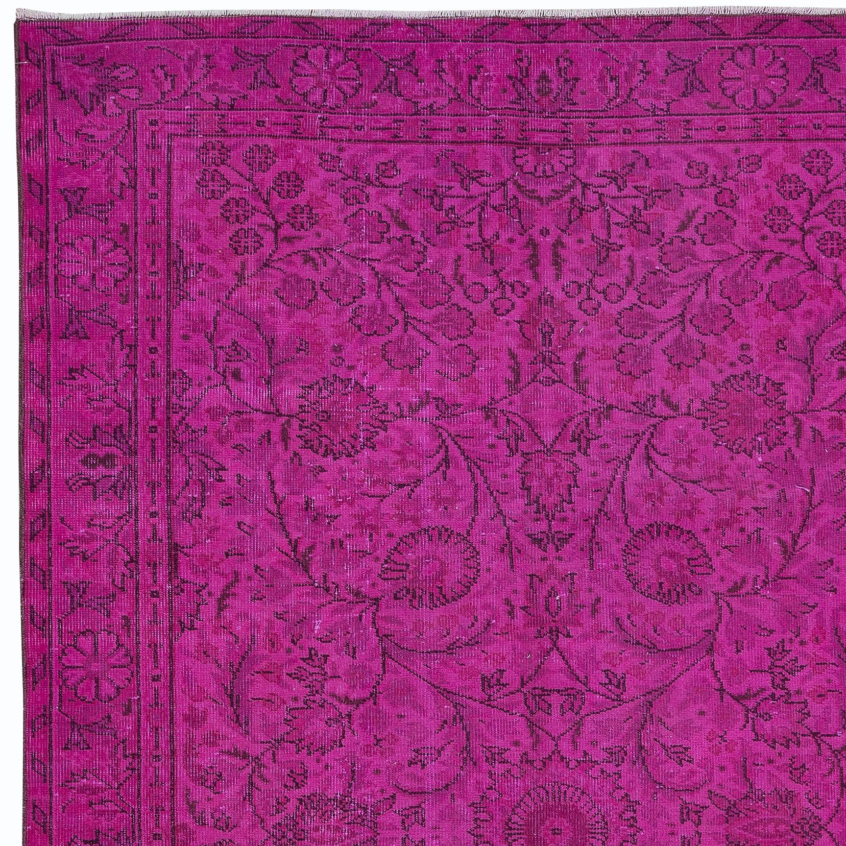 Williston Forge 5.3x8.7 Ft Modern Handmade Turkish Vivid Hot Pink Rug ...