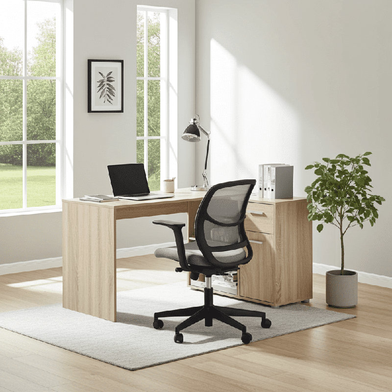 Nel L-Shaped Writing Desk