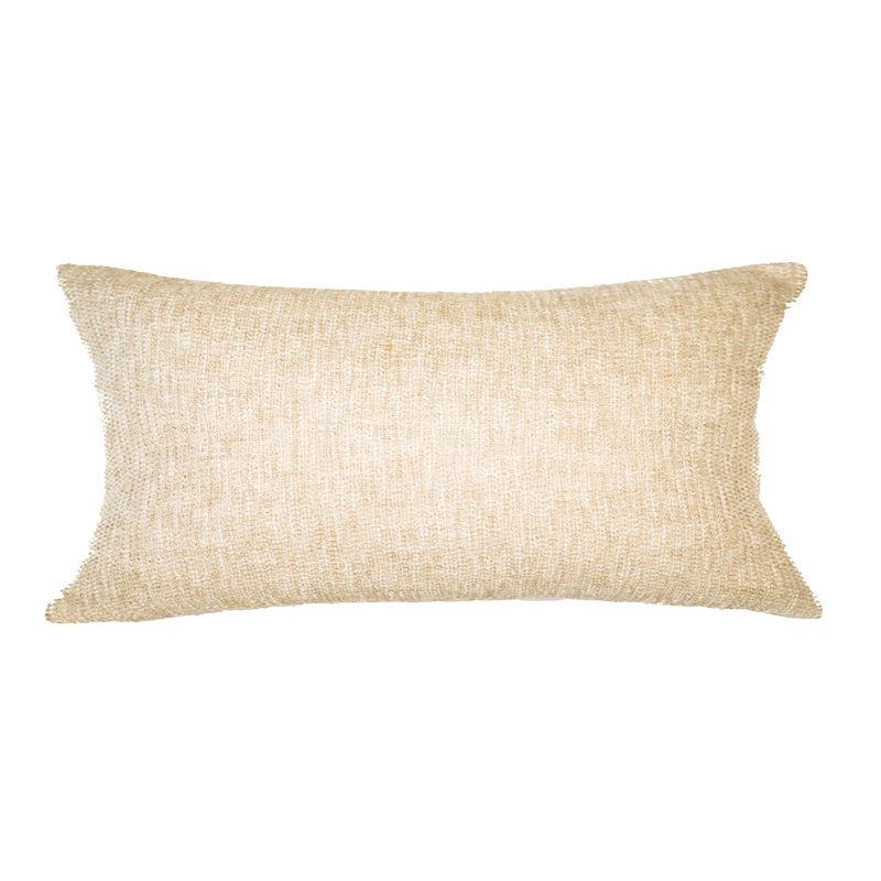 Lumbar Pillow Cover & Insert, 12"H x 26"W, Chalk, Solid Color