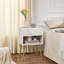Ensemble de chambre à coucher rembourrée blanche (ensemble de 3)-1469293590
