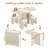 Drop Leaf Dining Table,Folding Dining Table With 6 Wheels And Four Leather Stools,Space Saving Dining Table And Chairs For Dining Room, Kitchen-1903155462-1903155456-1903155459