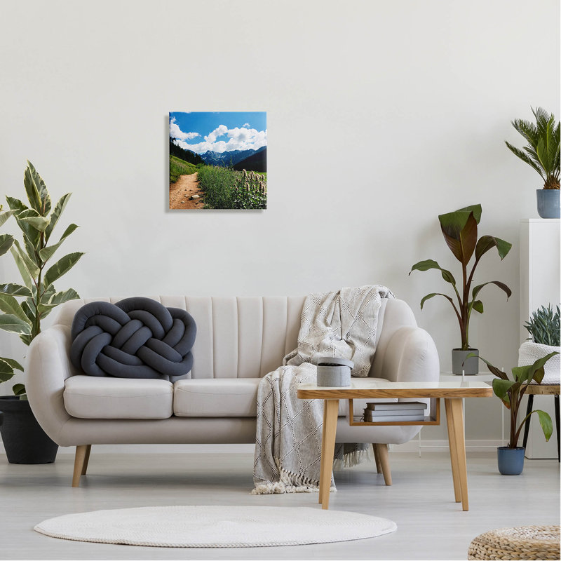 Art sur toile, "Mountain Field Nature Path" par Anna Coppel, H 17 po x l 17 po x P 1,5 po