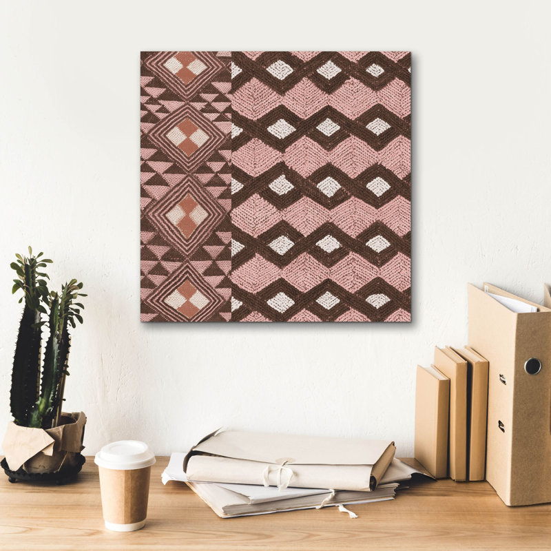  «Kuba Canvas Mat 1 Blush C» par Sue Schlabach, art mural sur toile, 18 po x 18 po