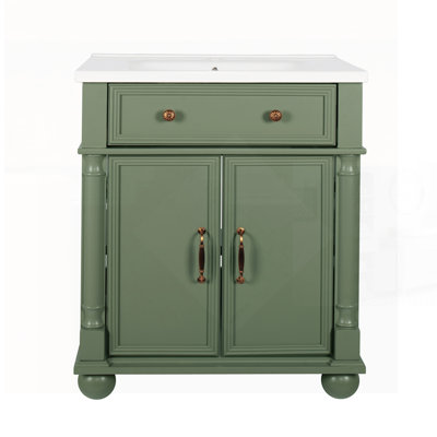 Élégante armoire de salle de bain verte, pour un rangement organisé et un attrait esthétique moderne dans toute salle de bain.