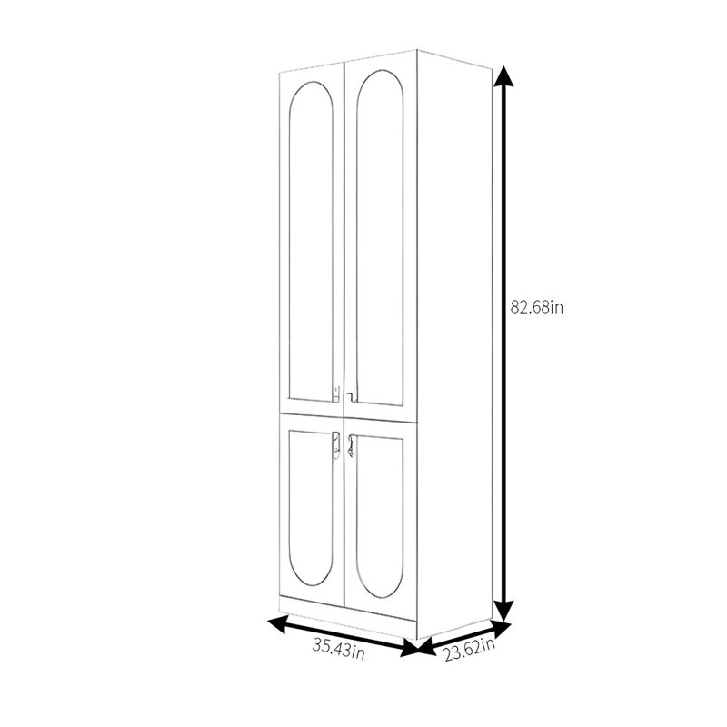 Garde-robe de luxe simple et moderne, H 82,68 po x l 35,43 po x P 23,62 po