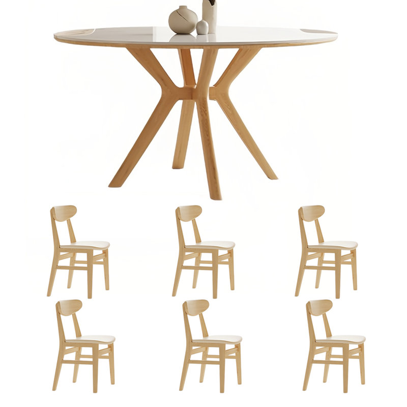 Ensemble de table de salle à manger et chaises rondes, H 29,52 po x l 47,24 po x P 47,24 po