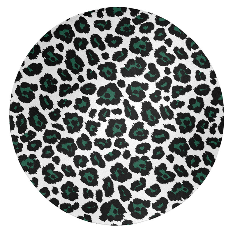 Animal Print Indoor Rug, Round 5'
