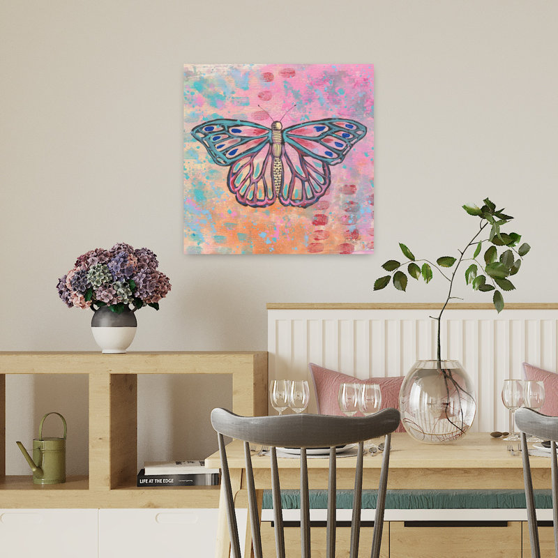 Art lumineux de papillons lumineux II, H 18 po x l 18 po